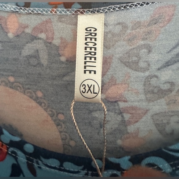 Grecerelle Summer Maxi Round Neck Short Sleeves Pockets Dress Sz 3XL - Picture 11 of 13